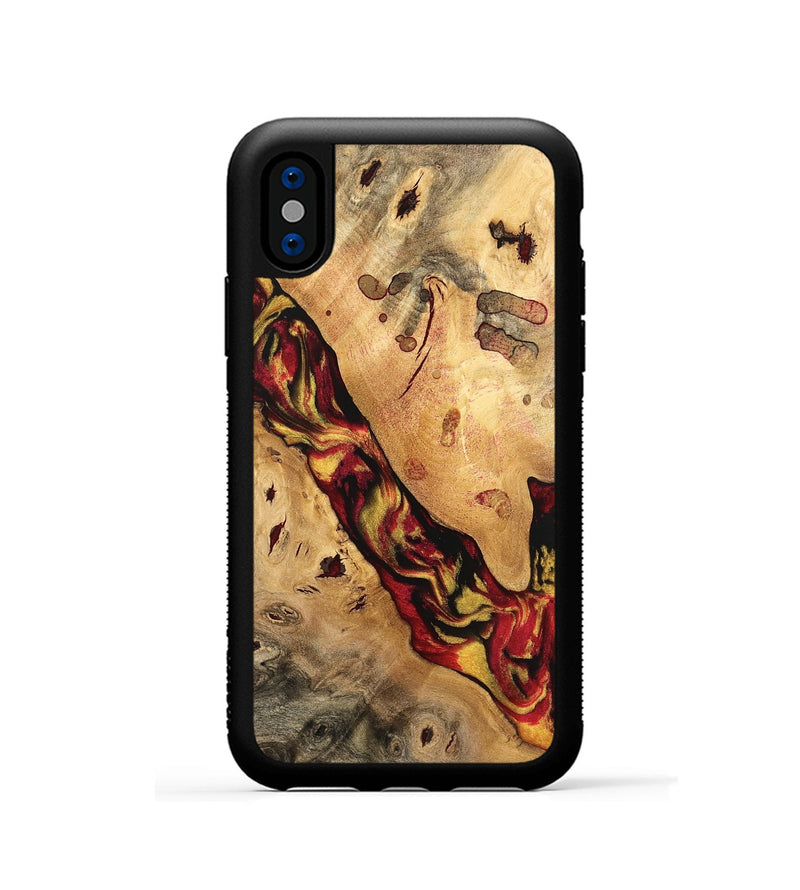 iPhone Xs Wood Phone Case - Tybi (Red, 741021)