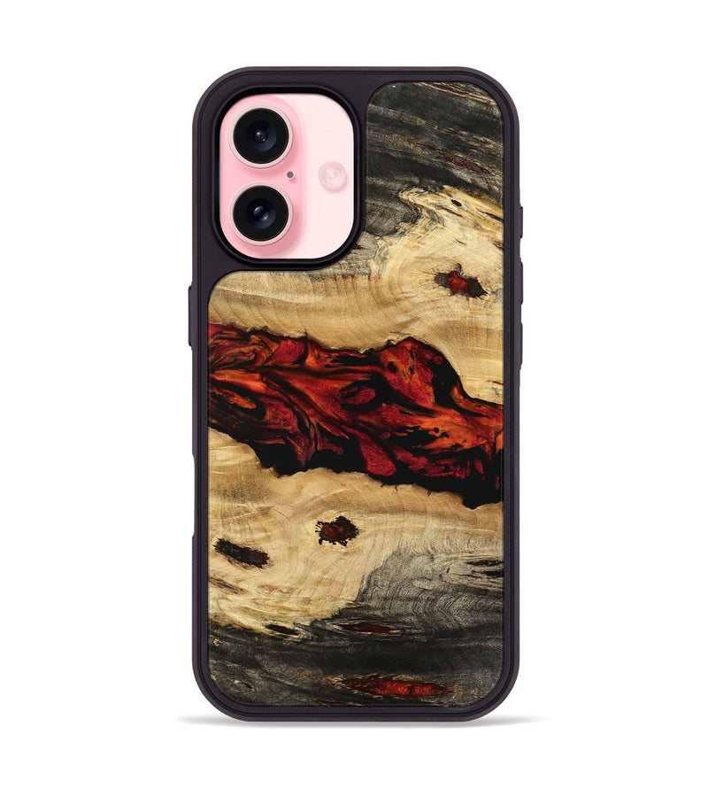 iPhone 16 Wood Phone Case - Tuan (Red, 741024)