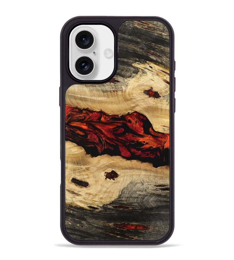 iPhone 16 Plus Wood Phone Case - Tuan (Red, 741024)