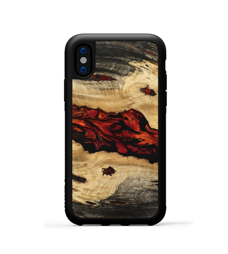 iPhone Xs Wood Phone Case - Tuan (Red, 741024)