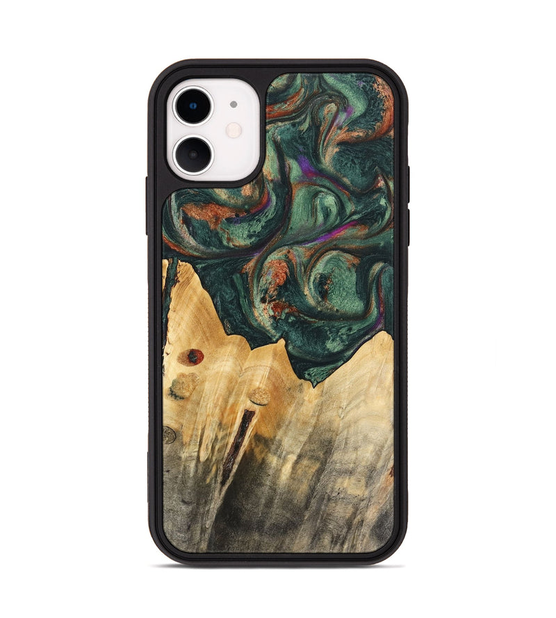 iPhone 11 Wood Phone Case - Elliott (Green, 741035)