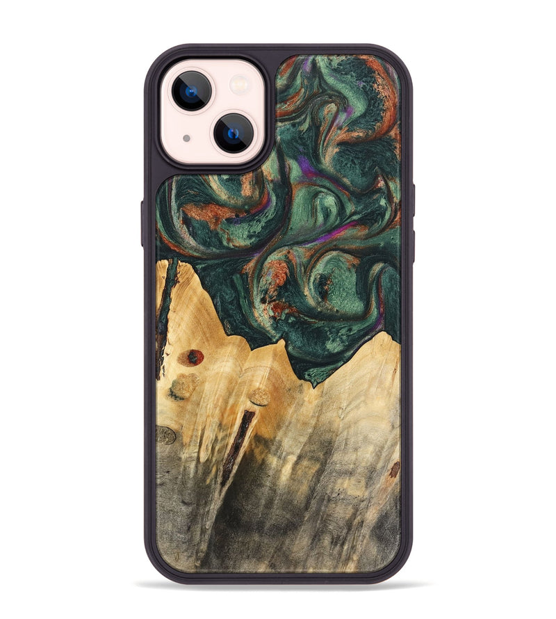 iPhone 14 Plus Wood Phone Case - Elliott (Green, 741035)