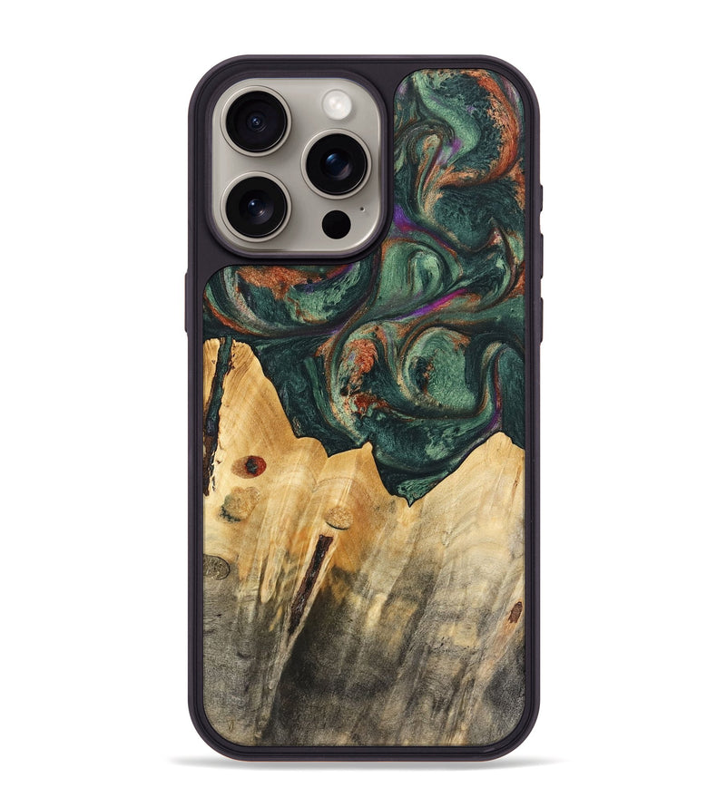 iPhone 15 Pro Max Wood Phone Case - Elliott (Green, 741035)