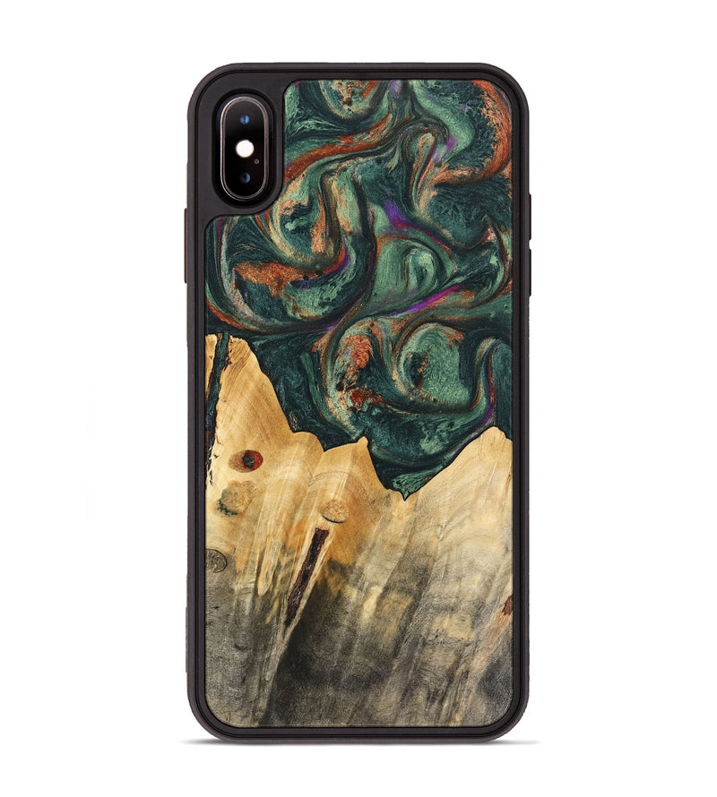 iPhone Xs Max Wood Phone Case - Elliott (Green, 741035)