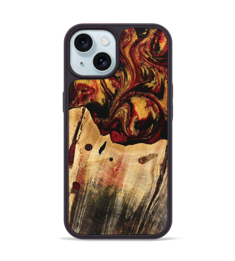 iPhone 15 Wood Phone Case - Rijn (Red, 741047)