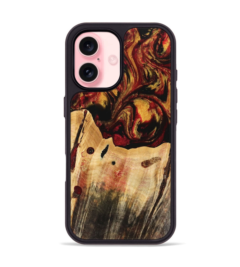 iPhone 16 Wood Phone Case - Rijn (Red, 741047)