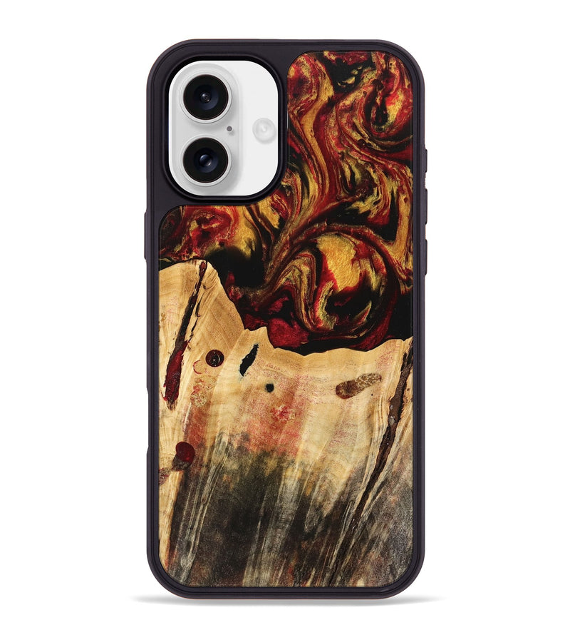 iPhone 16 Plus Wood Phone Case - Rijn (Red, 741047)