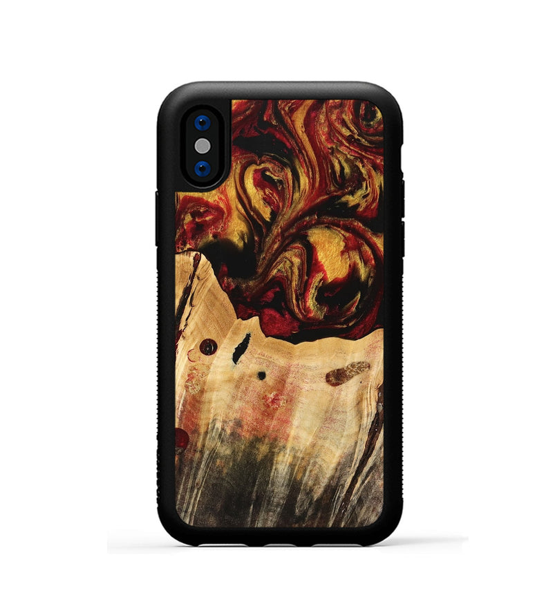 iPhone Xs Wood Phone Case - Rijn (Red, 741047)