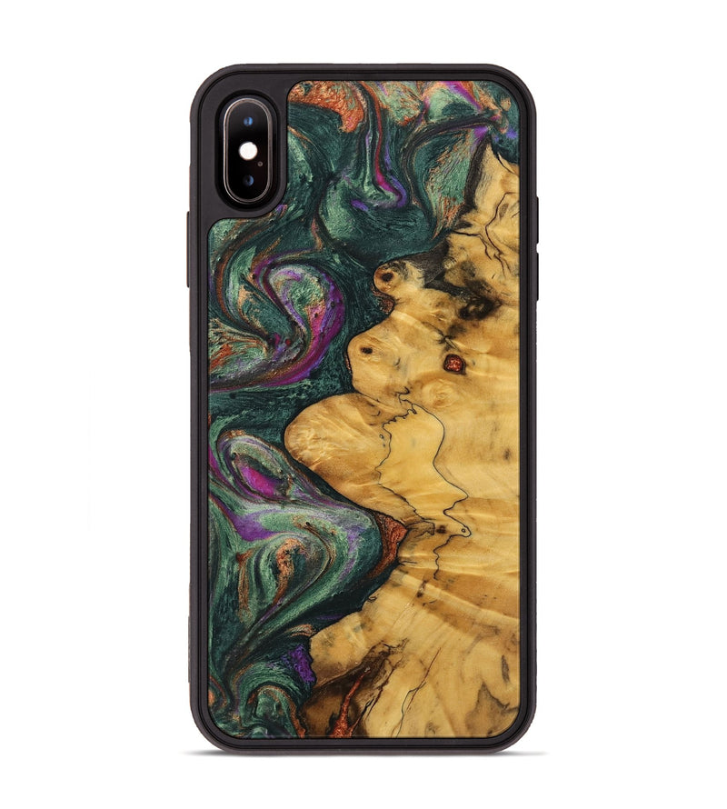 iPhone Xs Max Wood Phone Case - Randel (Green, 741055)