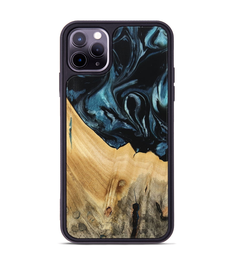 iPhone 11 Pro Max Wood Phone Case - Eliga (Blue, 741086)