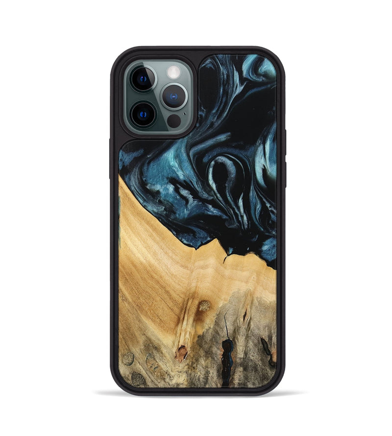 iPhone 12 Pro Wood Phone Case - Eliga (Blue, 741086)