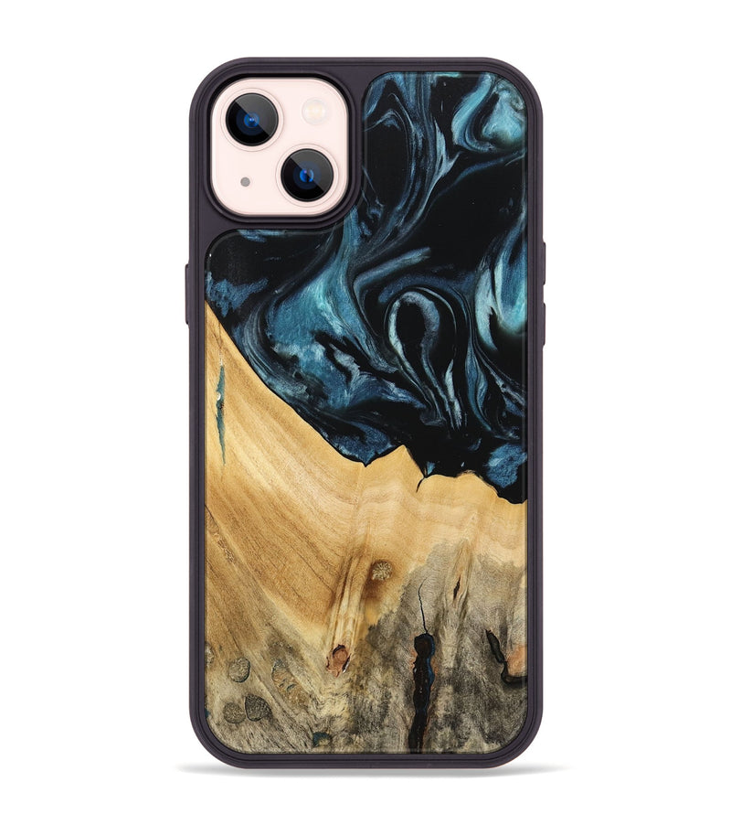 iPhone 14 Plus Wood Phone Case - Eliga (Blue, 741086)