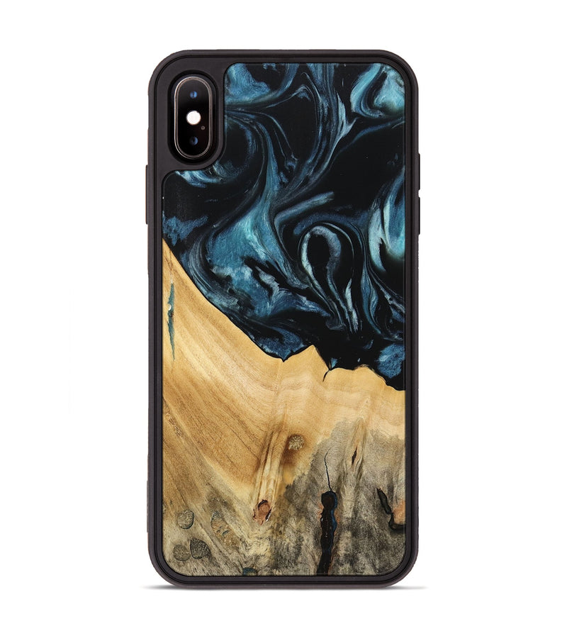 iPhone Xs Max Wood Phone Case - Eliga (Blue, 741086)