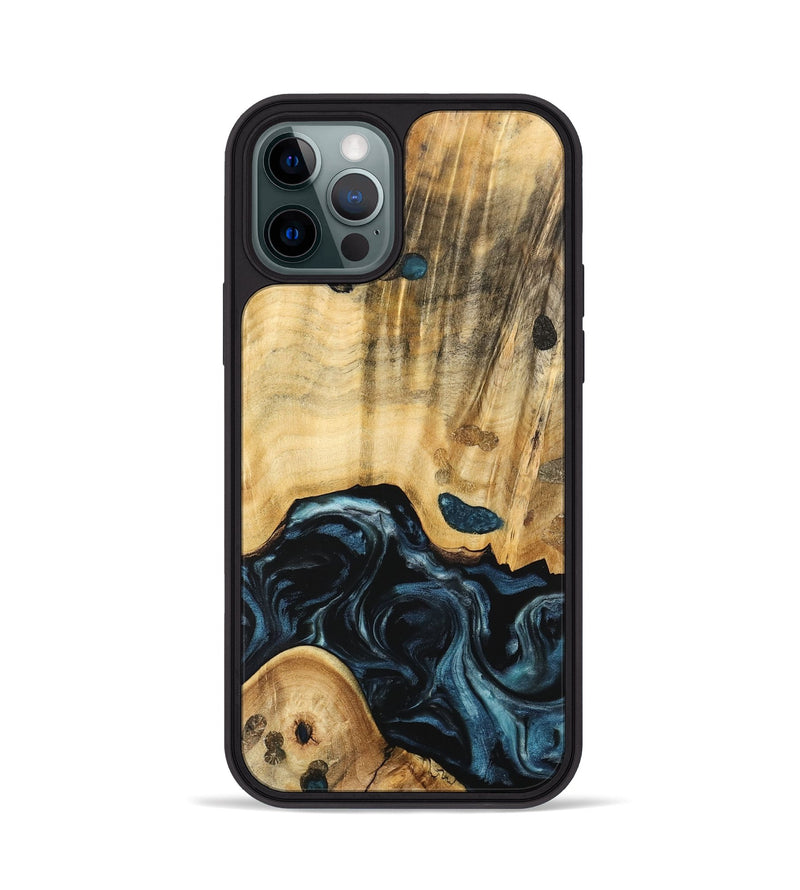 iPhone 12 Pro Wood Phone Case - Eluned (Blue, 741104)