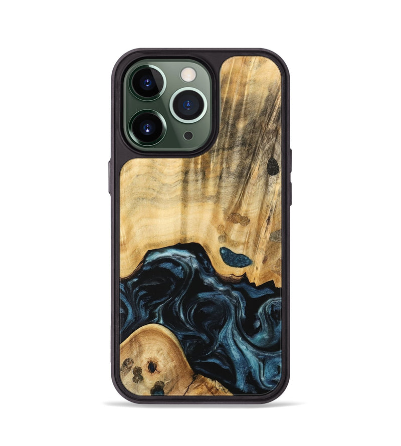 iPhone 13 Pro Wood Phone Case - Eluned (Blue, 741104)