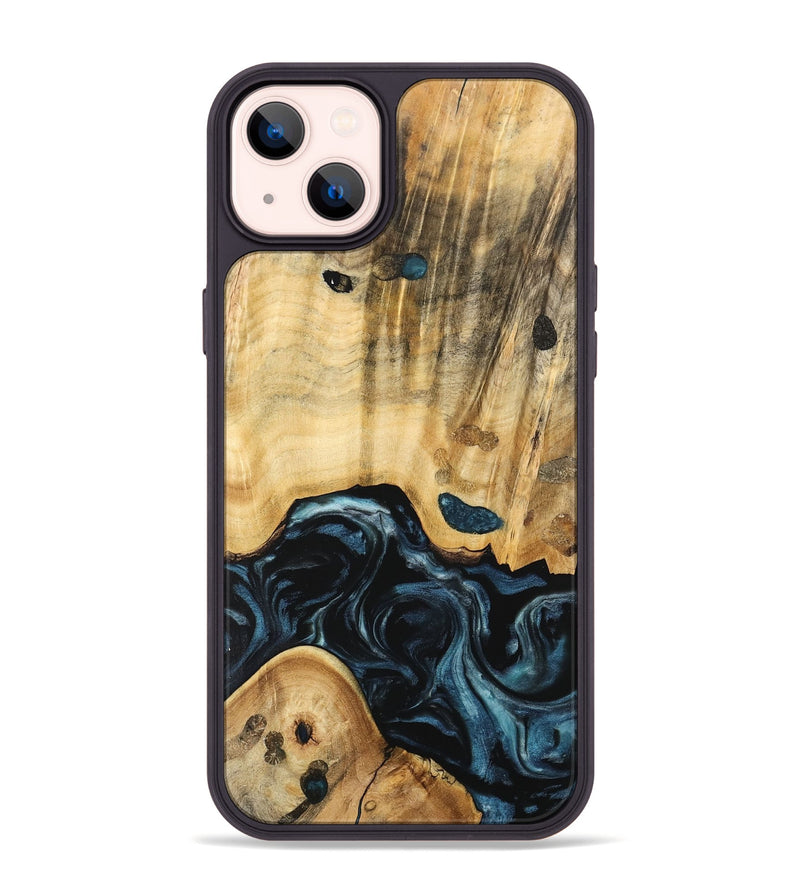 iPhone 14 Plus Wood Phone Case - Eluned (Blue, 741104)