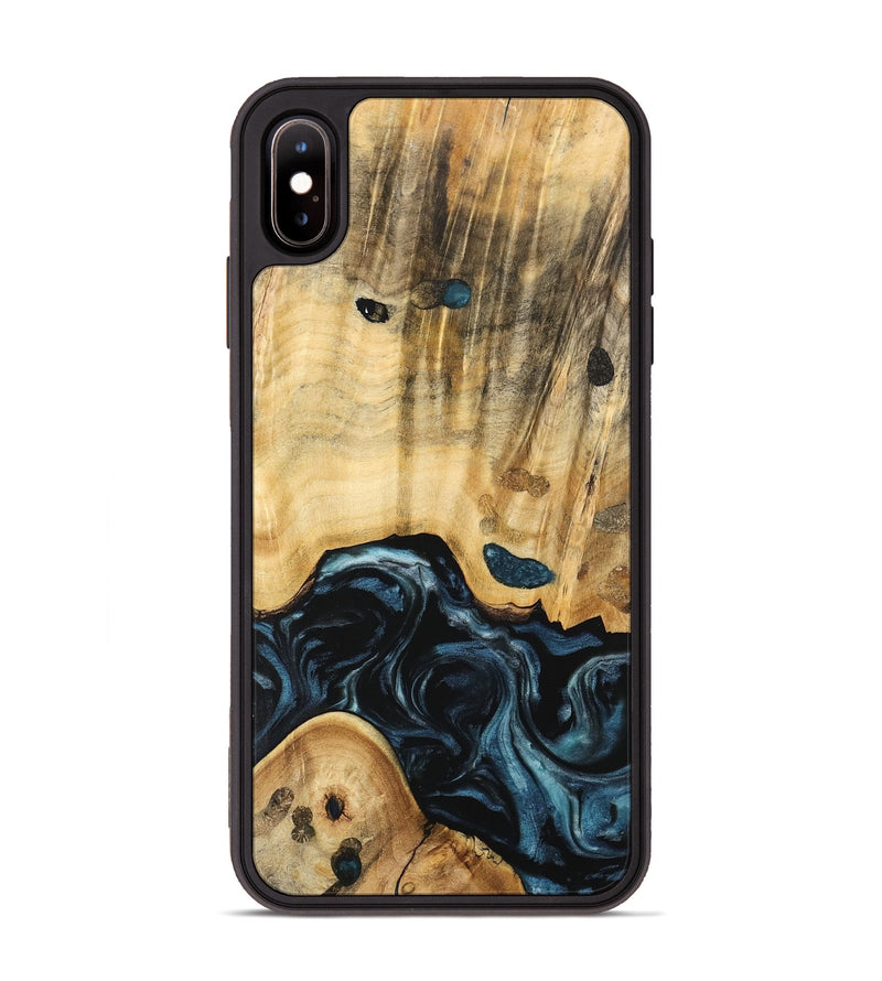 iPhone Xs Max Wood Phone Case - Eluned (Blue, 741104)