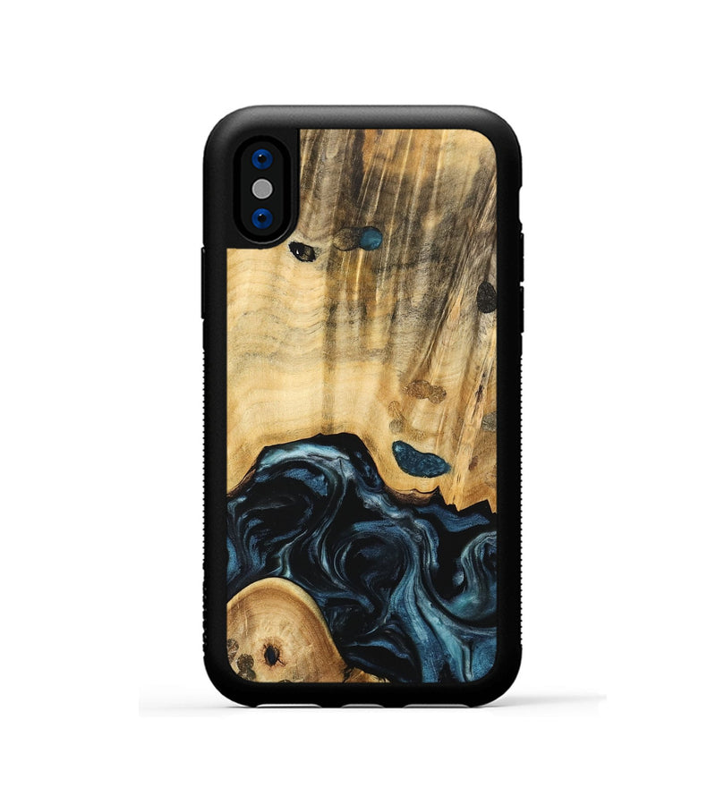 iPhone Xs Wood Phone Case - Eluned (Blue, 741104)