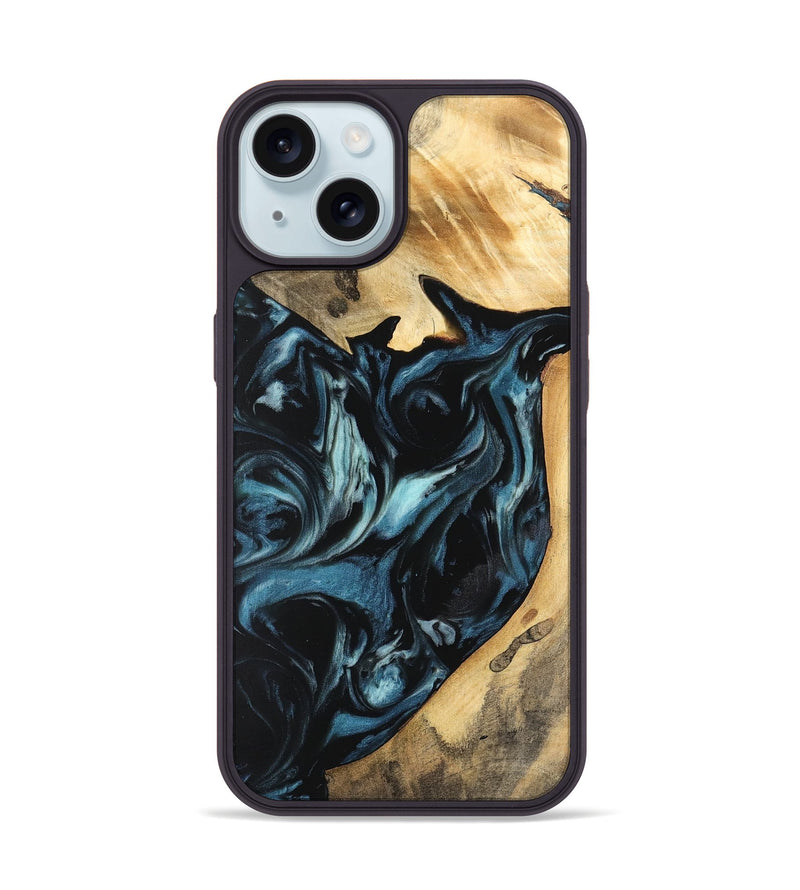 iPhone 15 Wood Phone Case - Rosa (Blue, 741114)