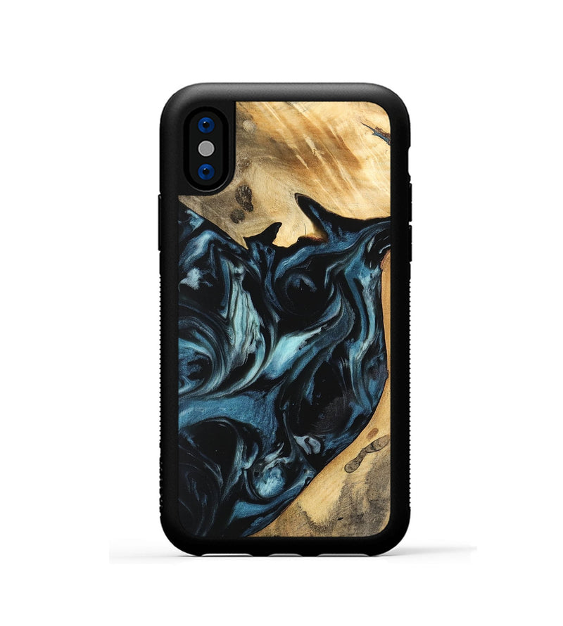 iPhone Xs Wood Phone Case - Rosa (Blue, 741114)