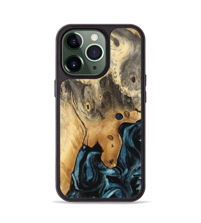 iPhone 13 Pro Wood Phone Case - Johanne (Blue, 741117)