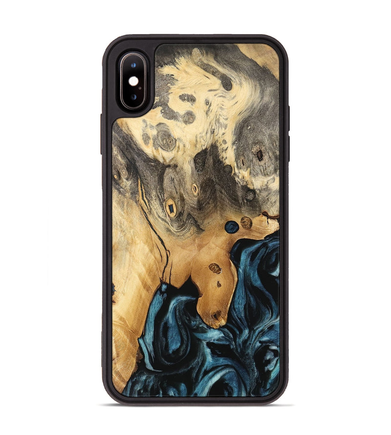 iPhone Xs Max Wood Phone Case - Johanne (Blue, 741117)