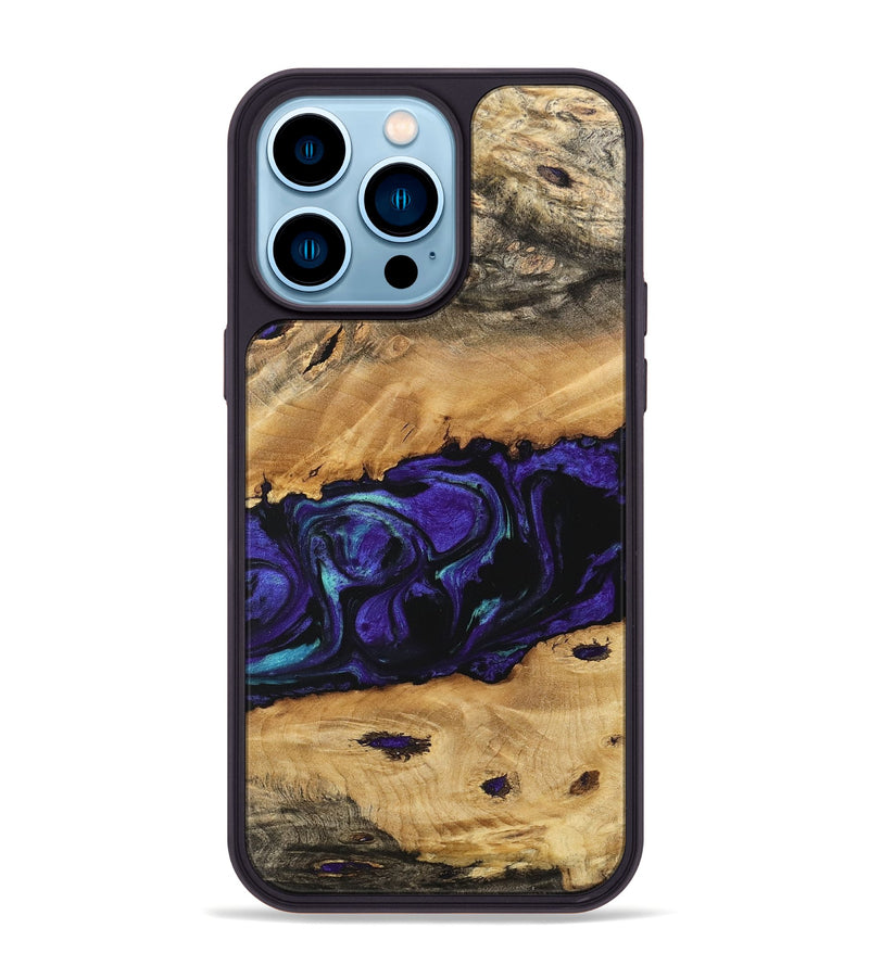 iPhone 14 Pro Max Wood Phone Case - Alie (Purple, 741139)