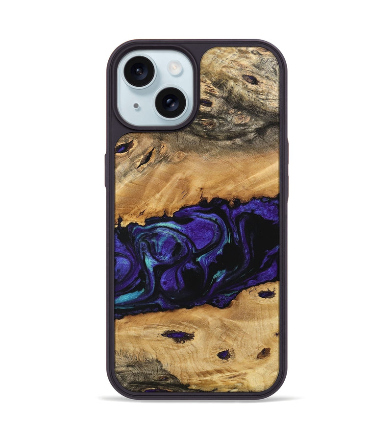 iPhone 15 Wood Phone Case - Alie (Purple, 741139)