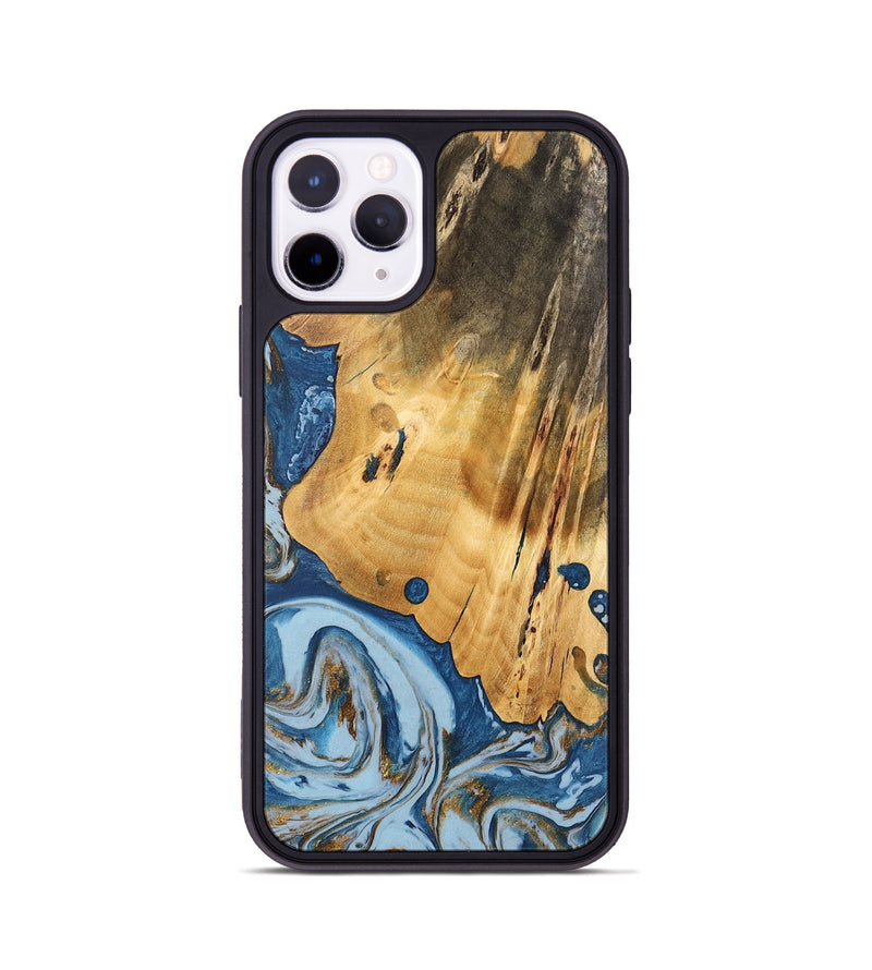 iPhone 11 Pro Wood Phone Case - Brigid (Teal & Gold, 741151)