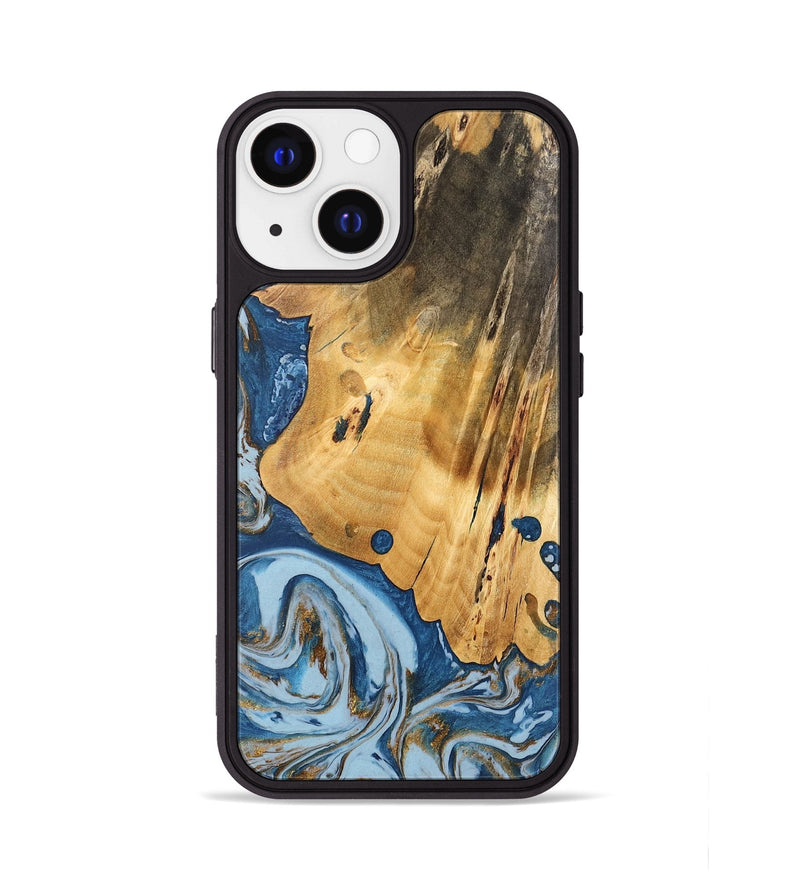 iPhone 13 Wood Phone Case - Brigid (Teal & Gold, 741151)