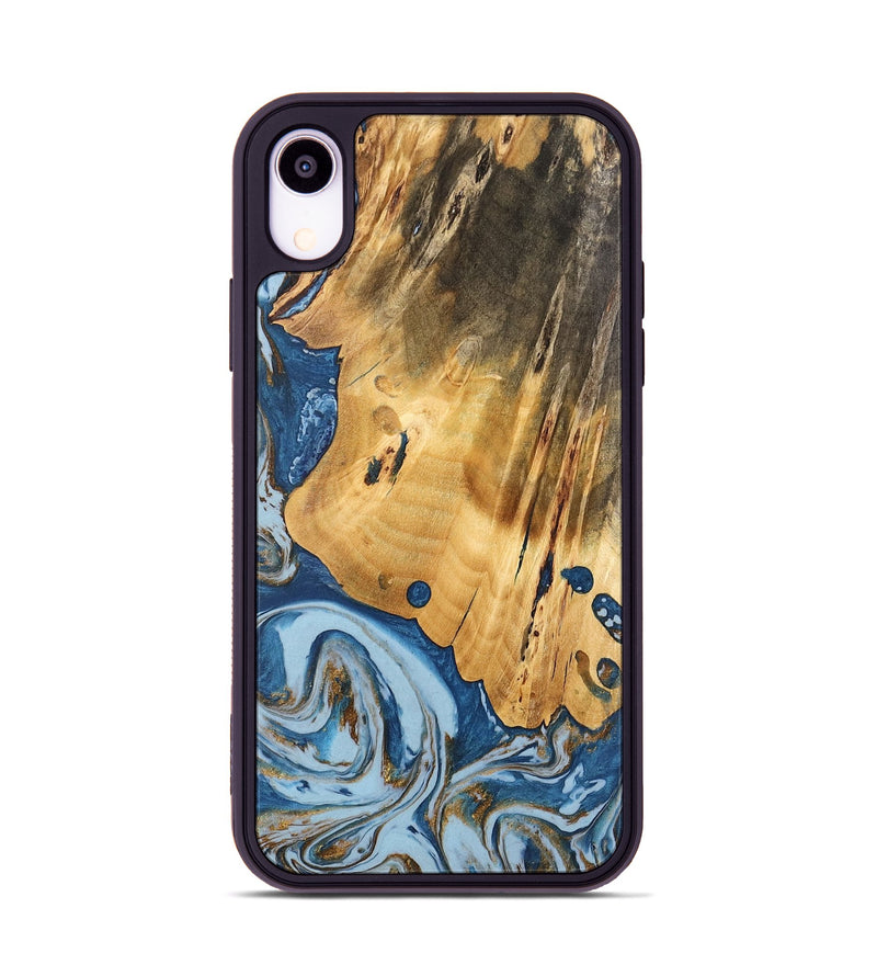 iPhone Xr Wood Phone Case - Brigid (Teal & Gold, 741151)