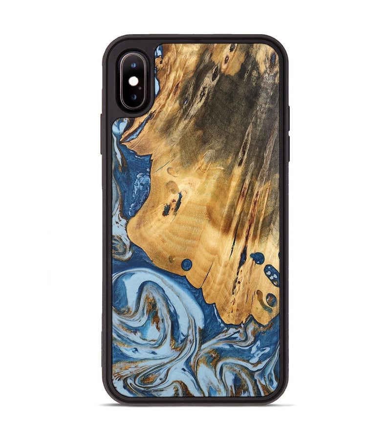 iPhone Xs Max Wood Phone Case - Brigid (Teal & Gold, 741151)