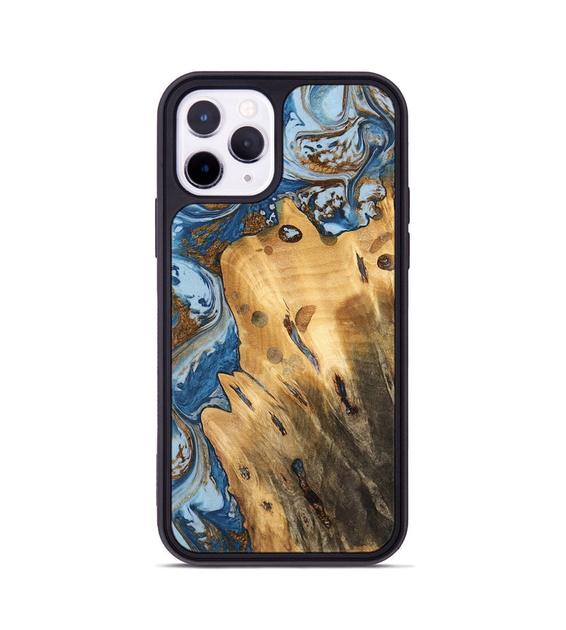 iPhone 11 Pro Wood Phone Case - Barbee (Teal & Gold, 741152)