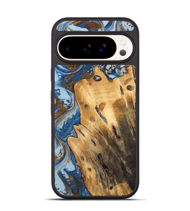 Pixel 9 Pro Wood Phone Case - Barbee (Teal & Gold, 741152)