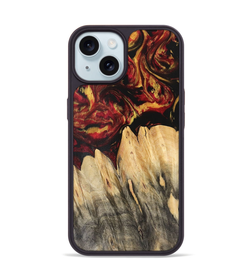 iPhone 15 Wood Phone Case - Kari (Red, 741160)