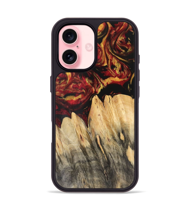 iPhone 16 Wood Phone Case - Kari (Red, 741160)