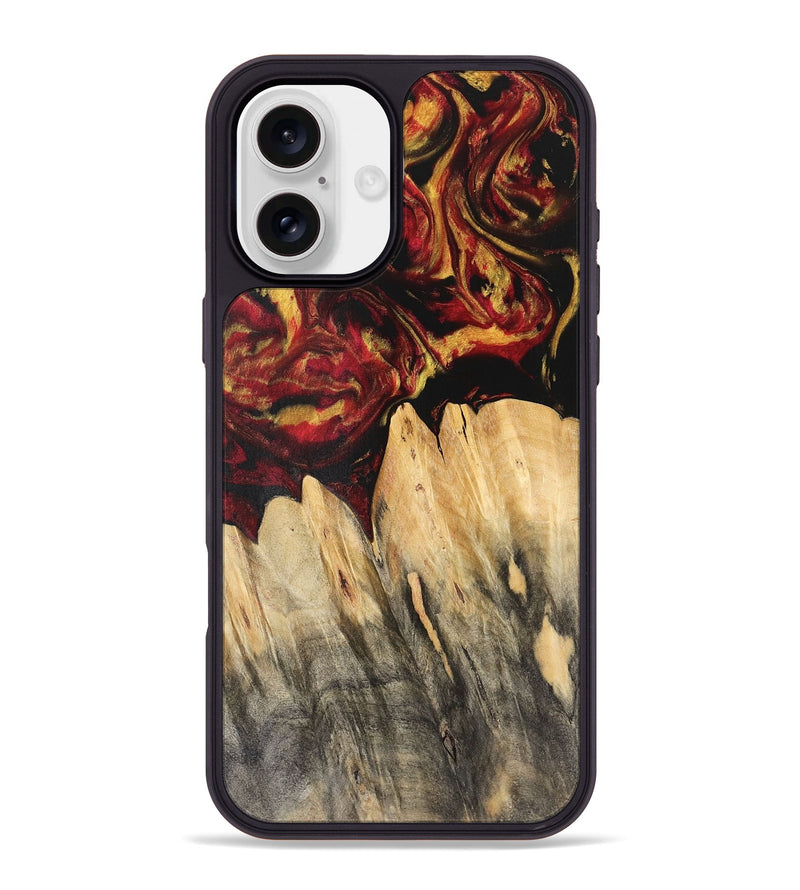 iPhone 16 Plus Wood Phone Case - Kari (Red, 741160)