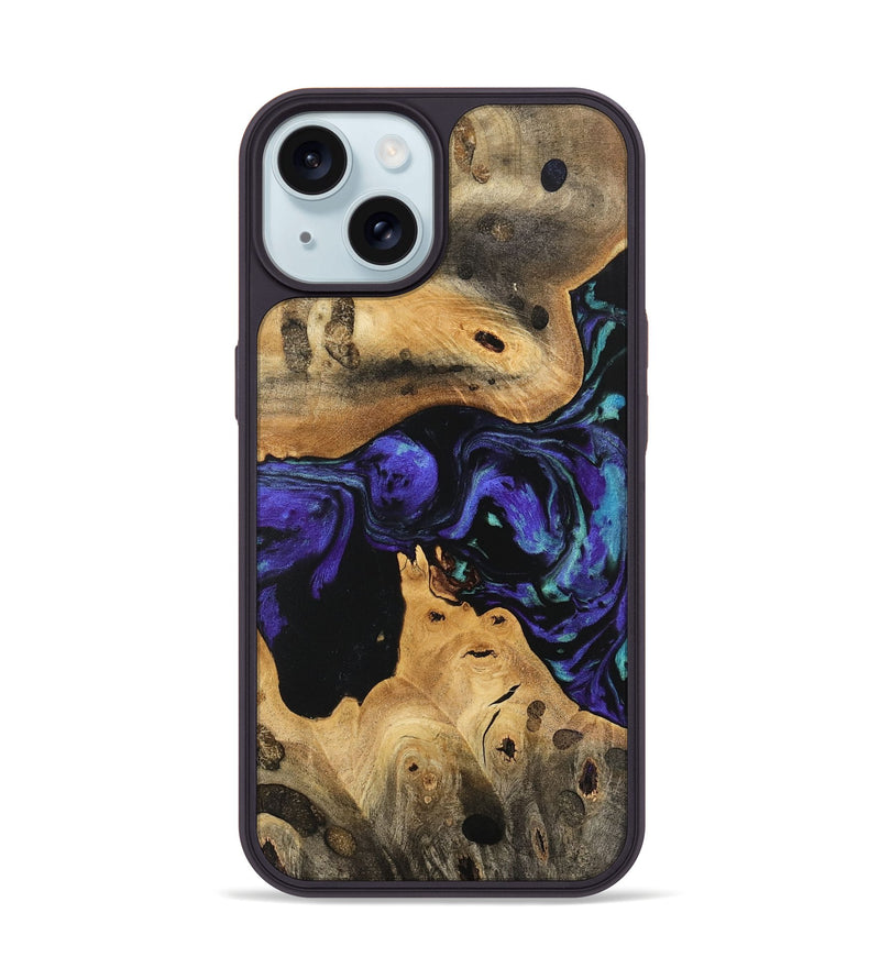 iPhone 15 Wood Phone Case - Ende (Purple, 741161)