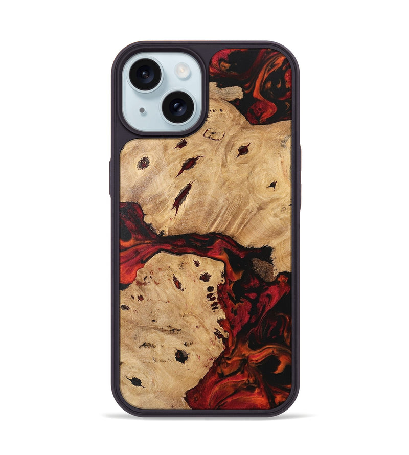 iPhone 15 Wood Phone Case - Lenore (Red, 741170)