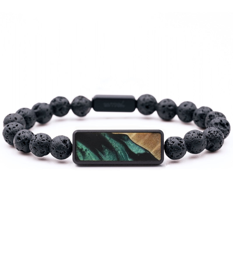 Lava Bead Wood Bracelet - Lamont (Green, 741206)