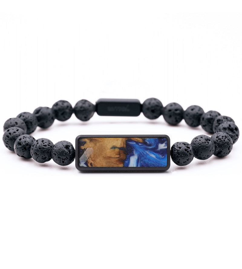 Lava Bead Wood Bracelet - Celeste (Blue, 741238)