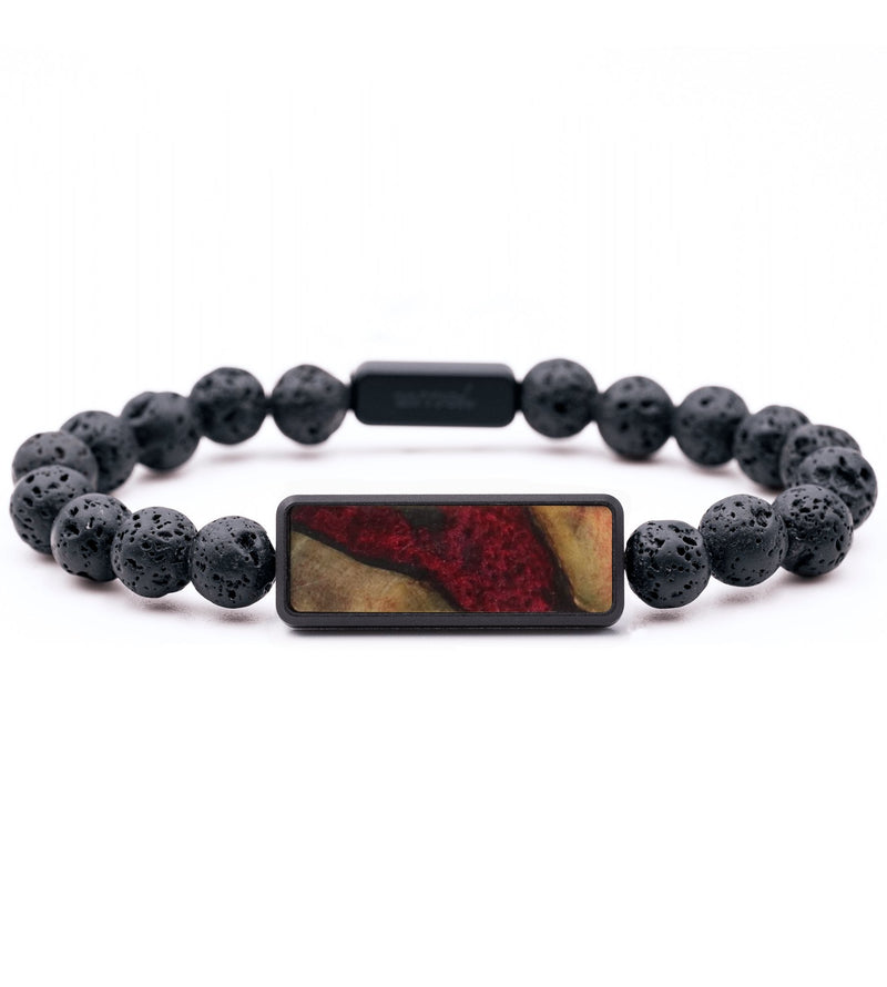 Lava Bead Wood Bracelet - Paola (Red, 741264)