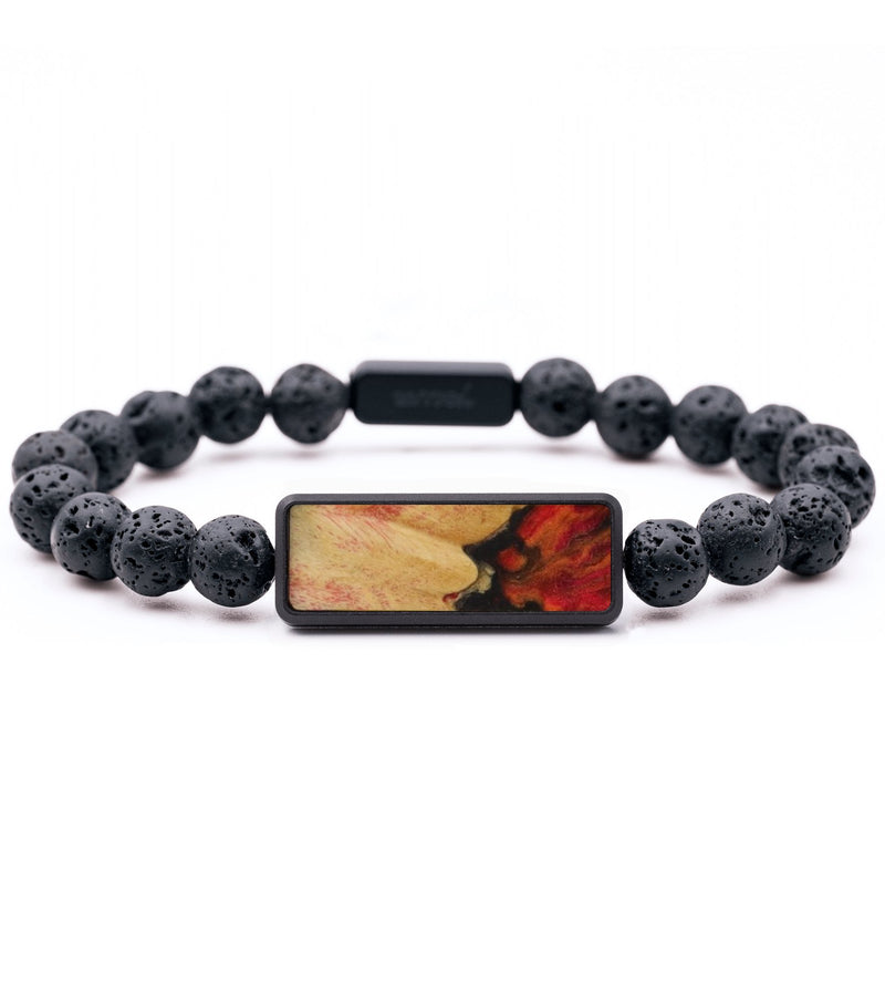 Lava Bead Wood Bracelet - Felicia (Red, 741302)