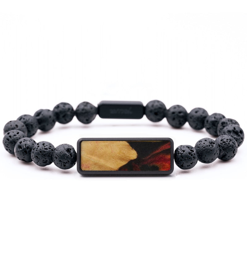 Lava Bead Wood Bracelet - Diego (Red, 741303)