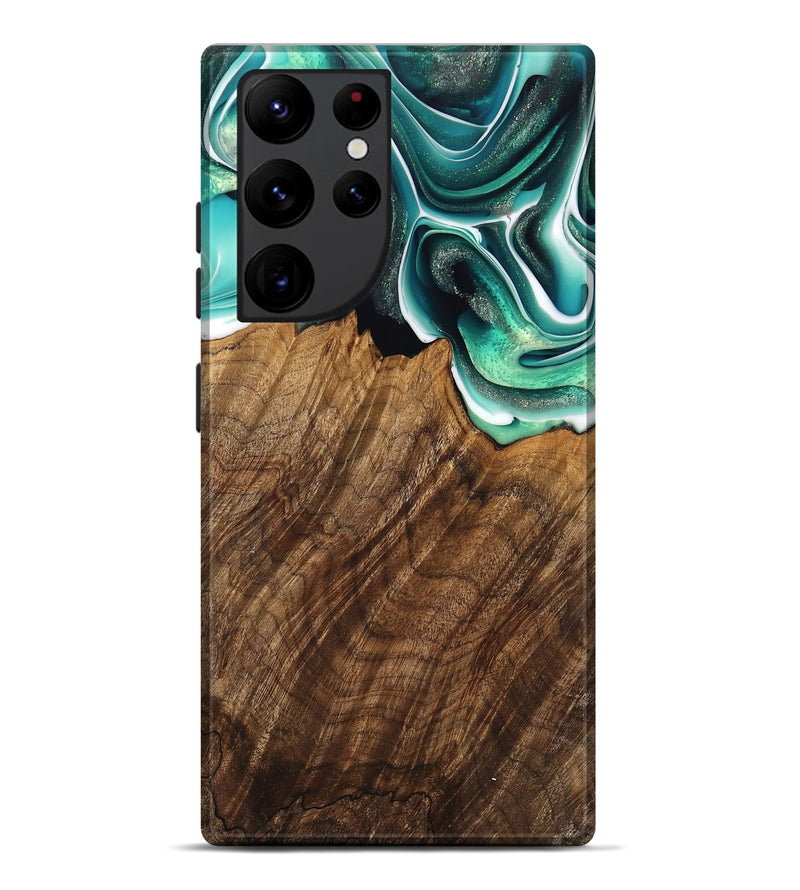 Galaxy S22 Ultra Wood Live Edge Phone Case - Teodora (Green, 741322)