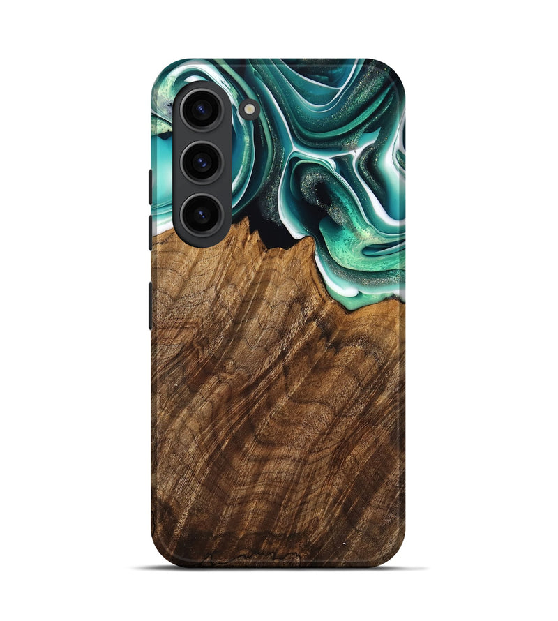 Galaxy S23 Wood Live Edge Phone Case - Teodora (Green, 741322)