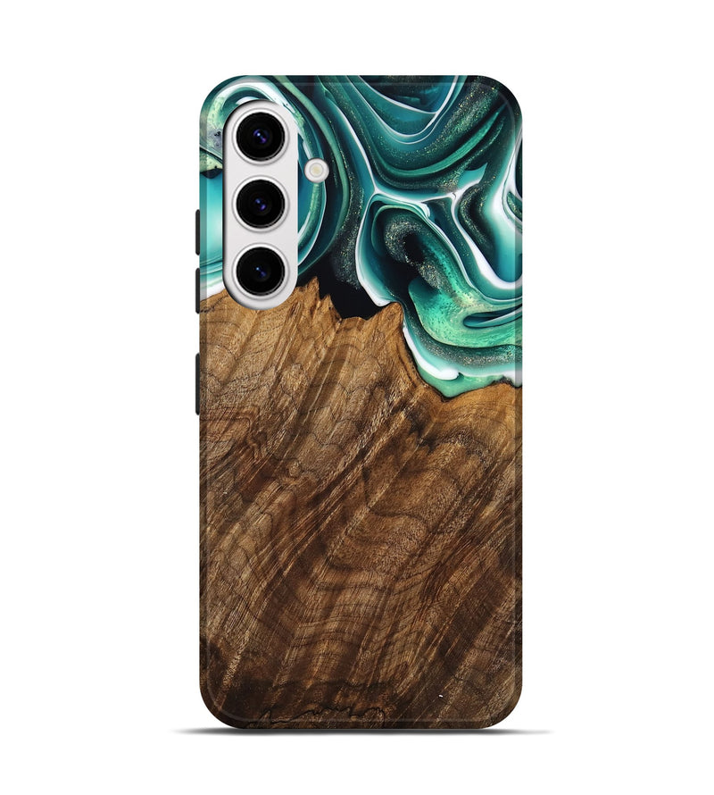 Galaxy S25 Wood Live Edge Phone Case - Teodora (Green, 741322)