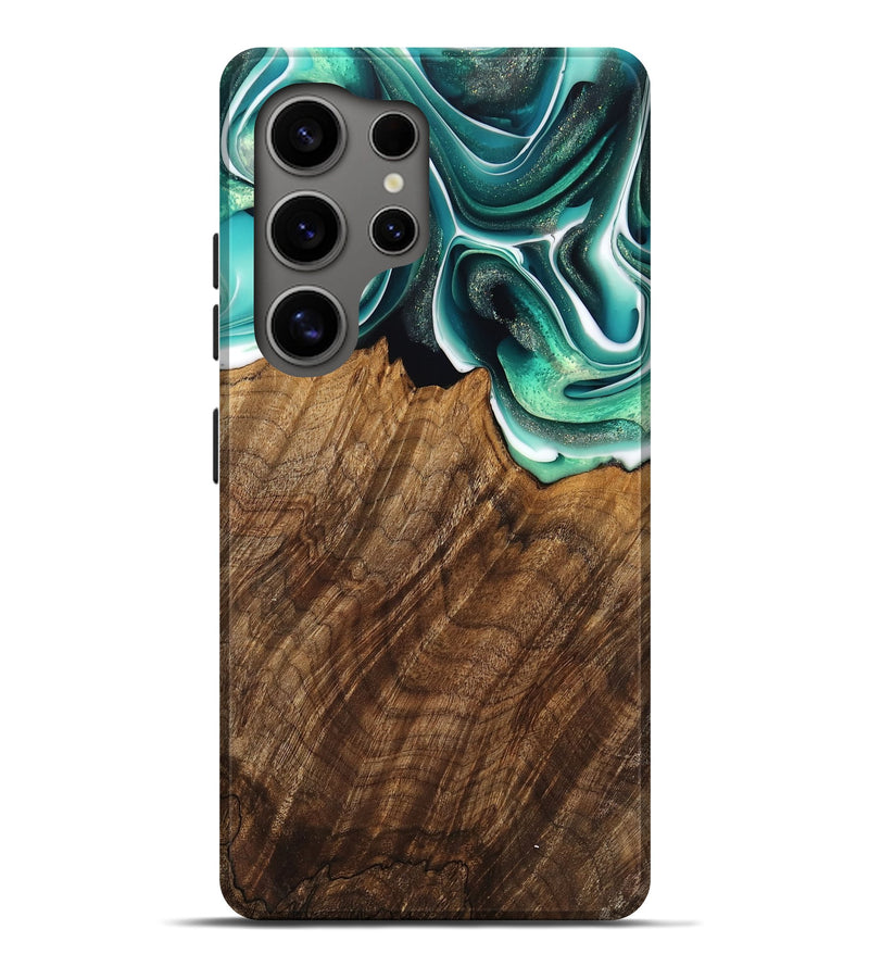 Galaxy S25 Ultra Wood Live Edge Phone Case - Teodora (Green, 741322)