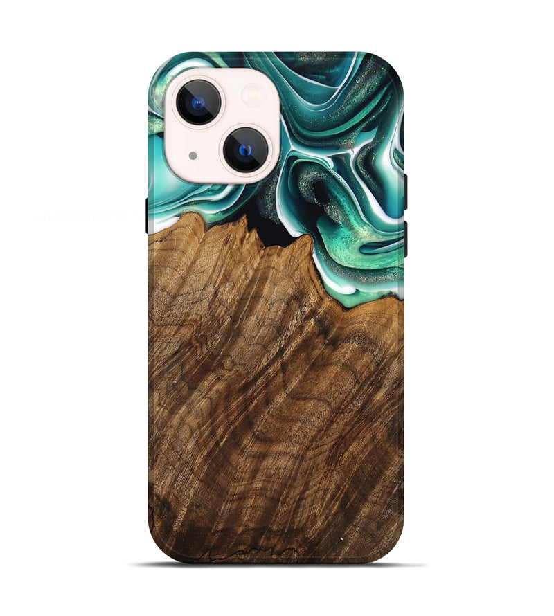 iPhone 13 Wood Live Edge Phone Case - Teodora (Green, 741322)