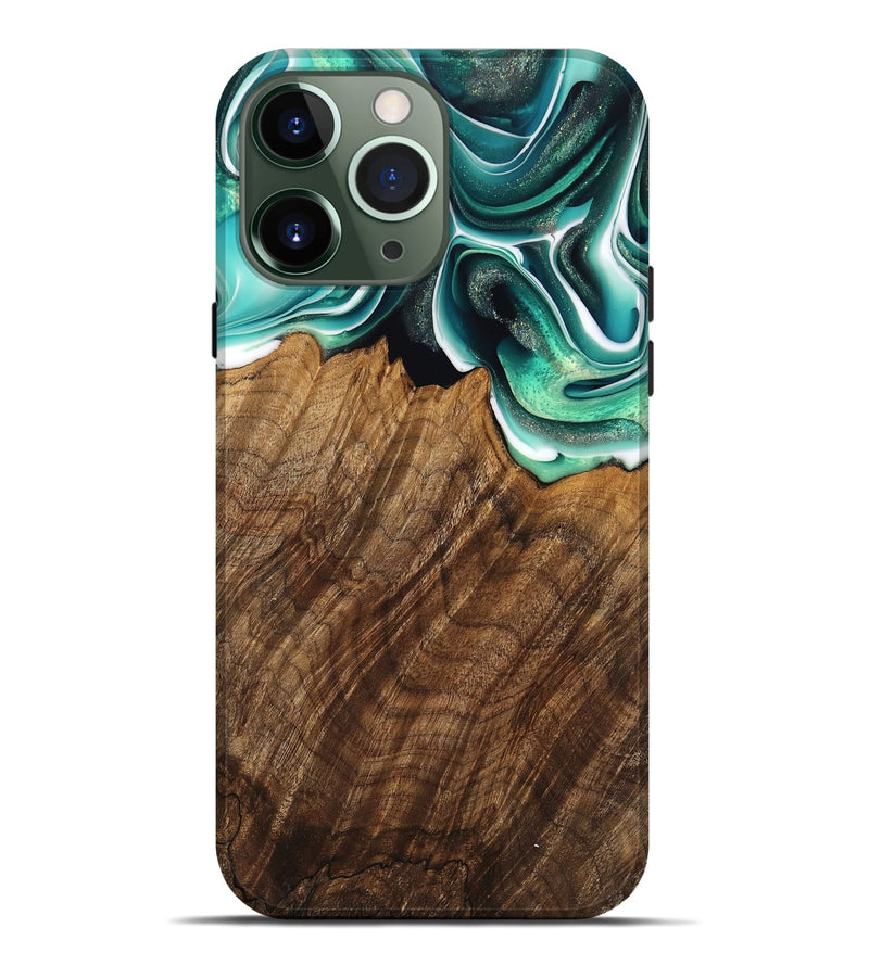 iPhone 13 Pro Max Wood Live Edge Phone Case - Teodora (Green, 741322)